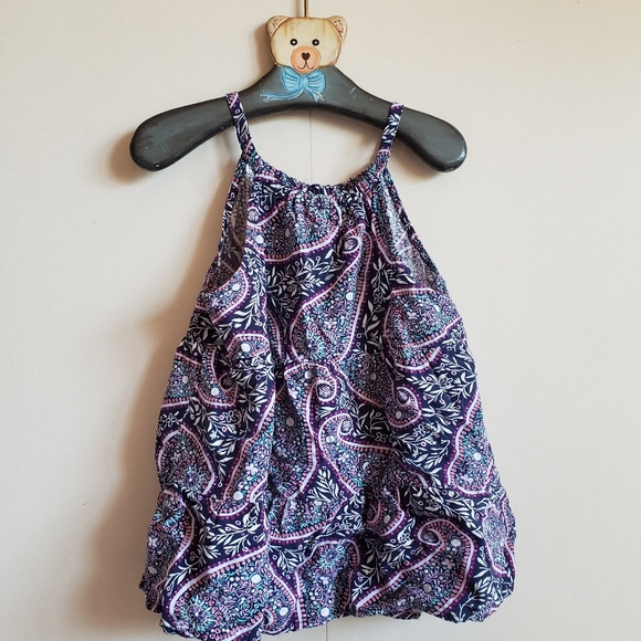 3/$20 Old Navy Purple Blue Floral Paisley Print Swing Tank Top, size 6-7 girls - Picture 1 of 8